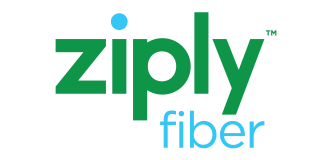 The Ziply Fiber logo: green text with a blue dot above the