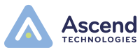 Logo for Ascend Technologies: blue triangle with an
