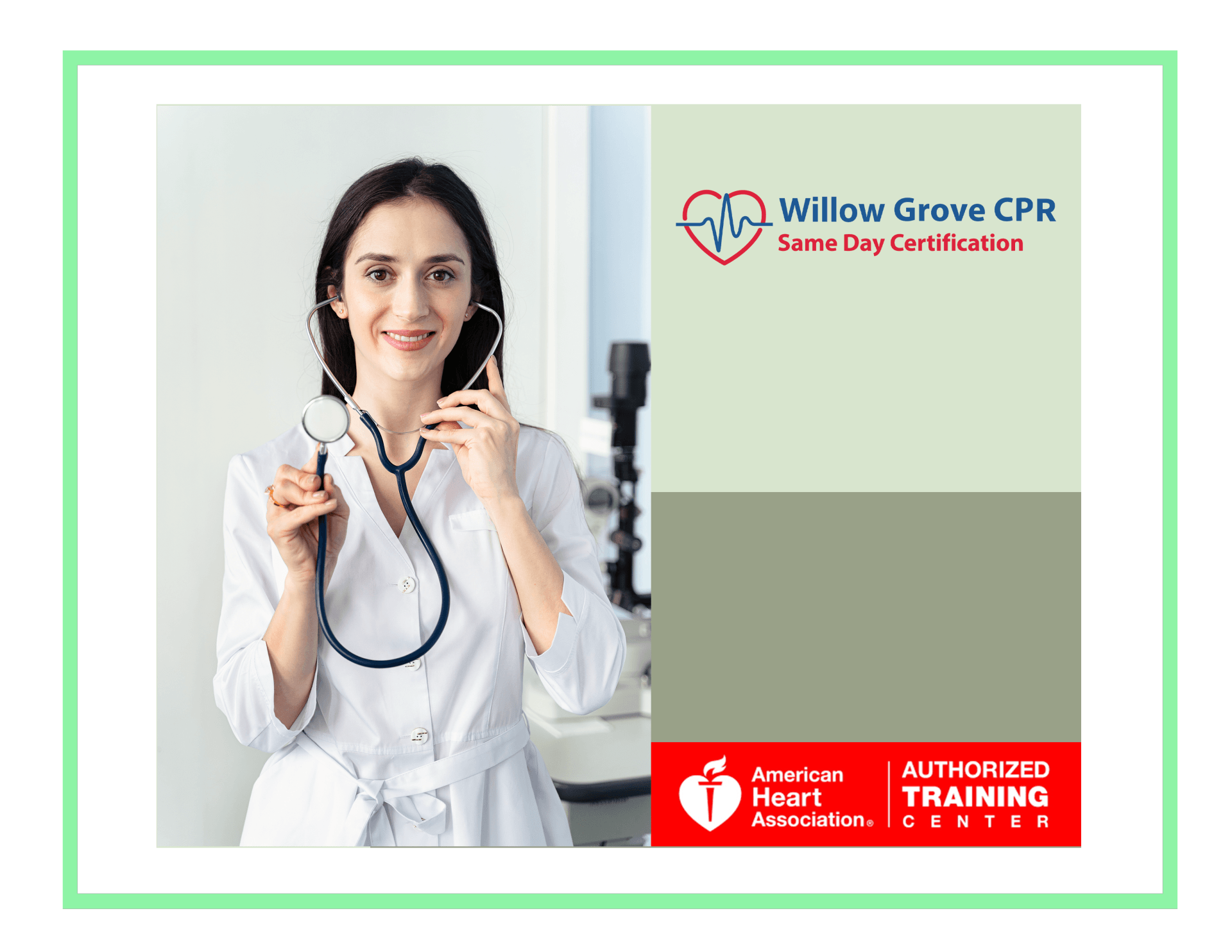 American Heart Association CPR/AED classes are taught over a three-hour interactive, hands-on class