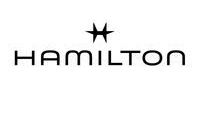 Logo Hamilton in nero con una stella sopra il marchio denominativo su sfondo bianco.