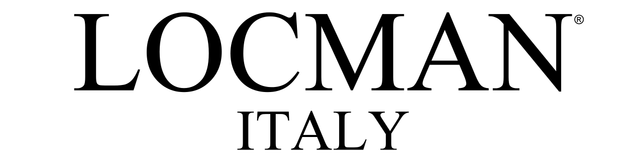 Logo LOCMAN ITALY in caratteri serif neri su sfondo bianco