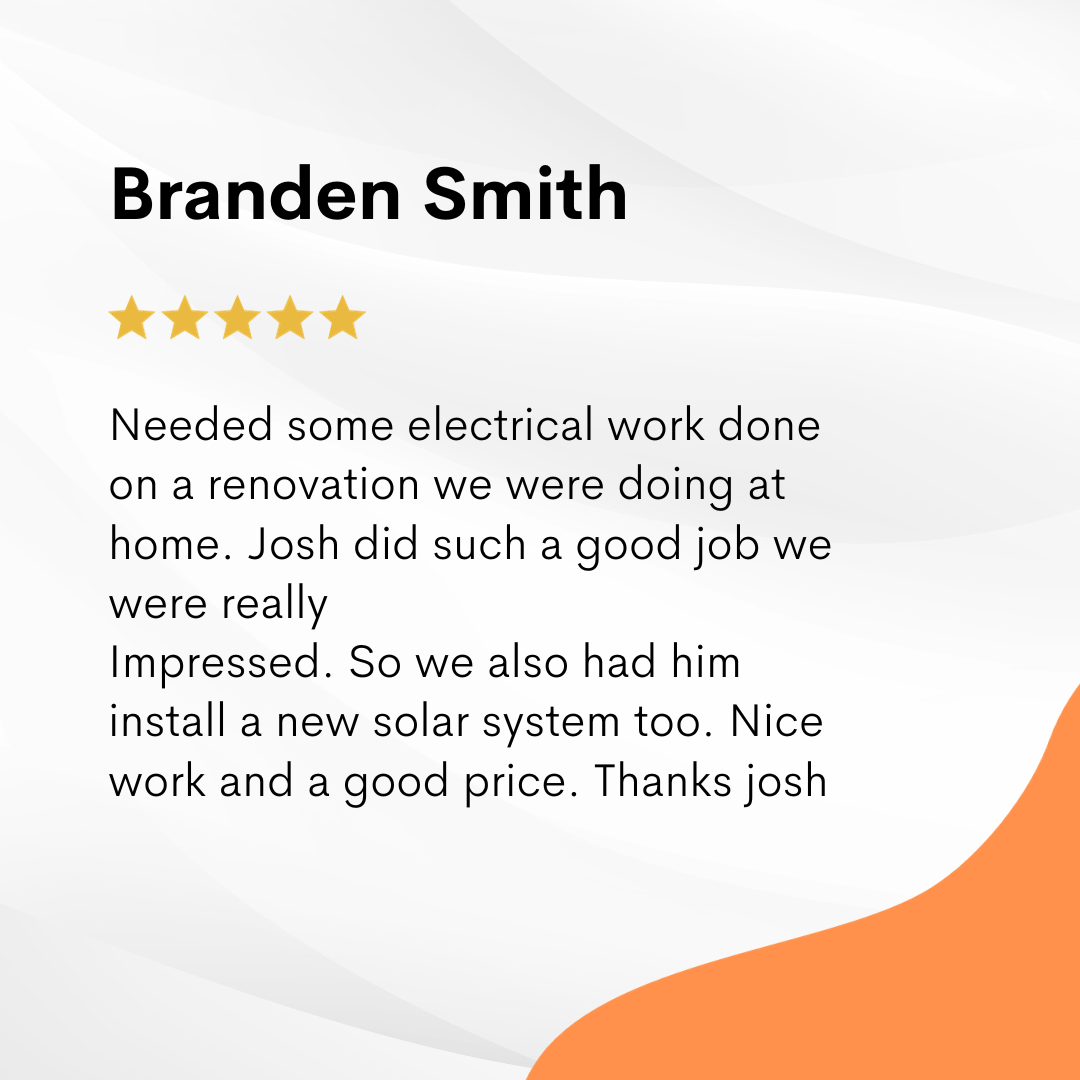 Branden smith needed some electrical work done on a renovation we were doing at home.
