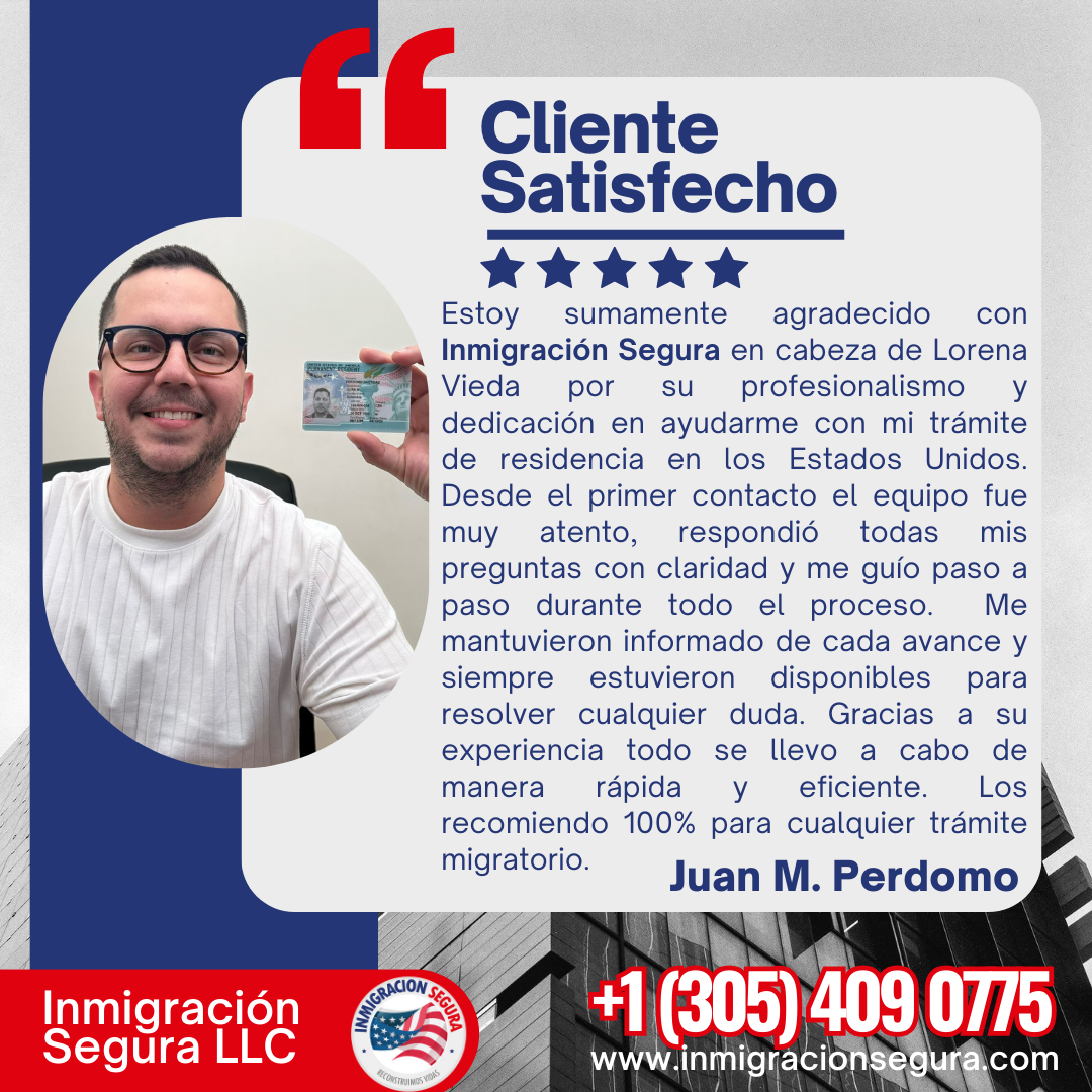 Positive Google review Inmigracion Segura 5-star rating 
