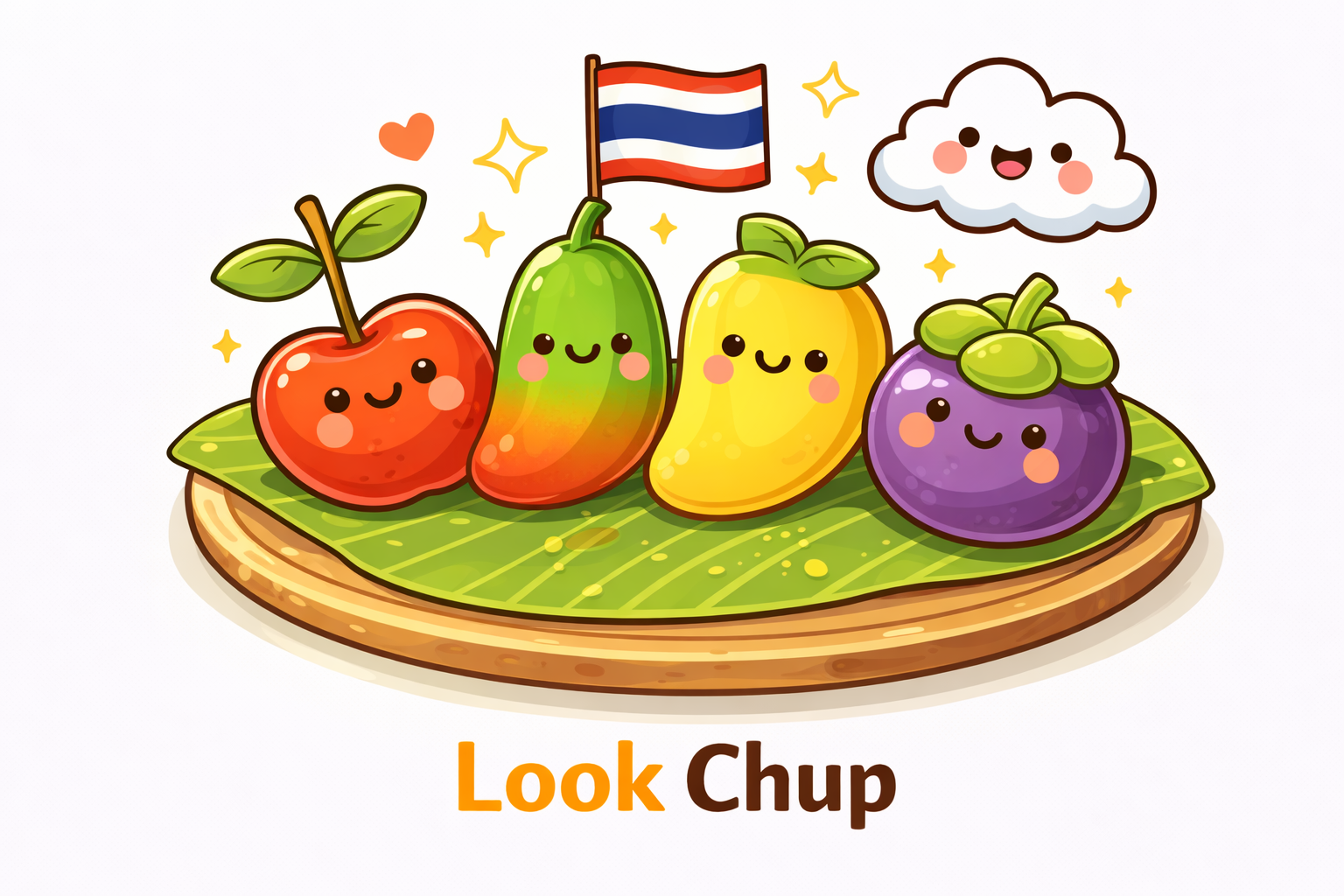 Illustration of Khanom Chan, a traditional Thai layered dessert