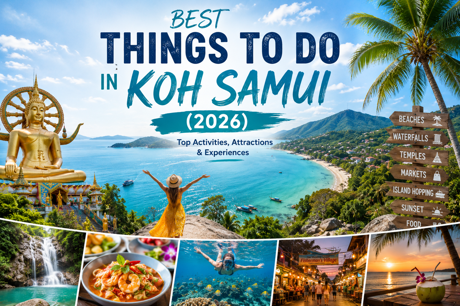 Best things to do in Koh Samui in 2026 including beaches, temples, waterfalls, snorkeling, island hopping and local food