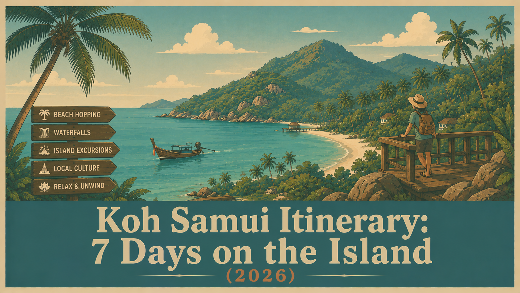 Koh Samui 7 day itinerary featuring beaches, temples, Ang Thong Marine Park, Koh Tao, waterfalls