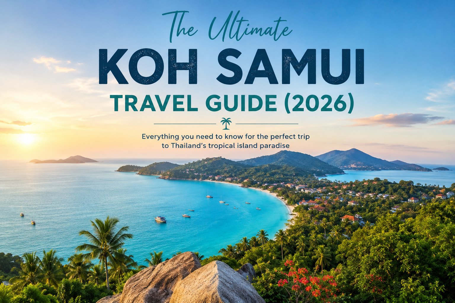 Koh Samui Travel Guide 2026 featuring tropical beaches, turquoise sea and island scenery in Thailand
