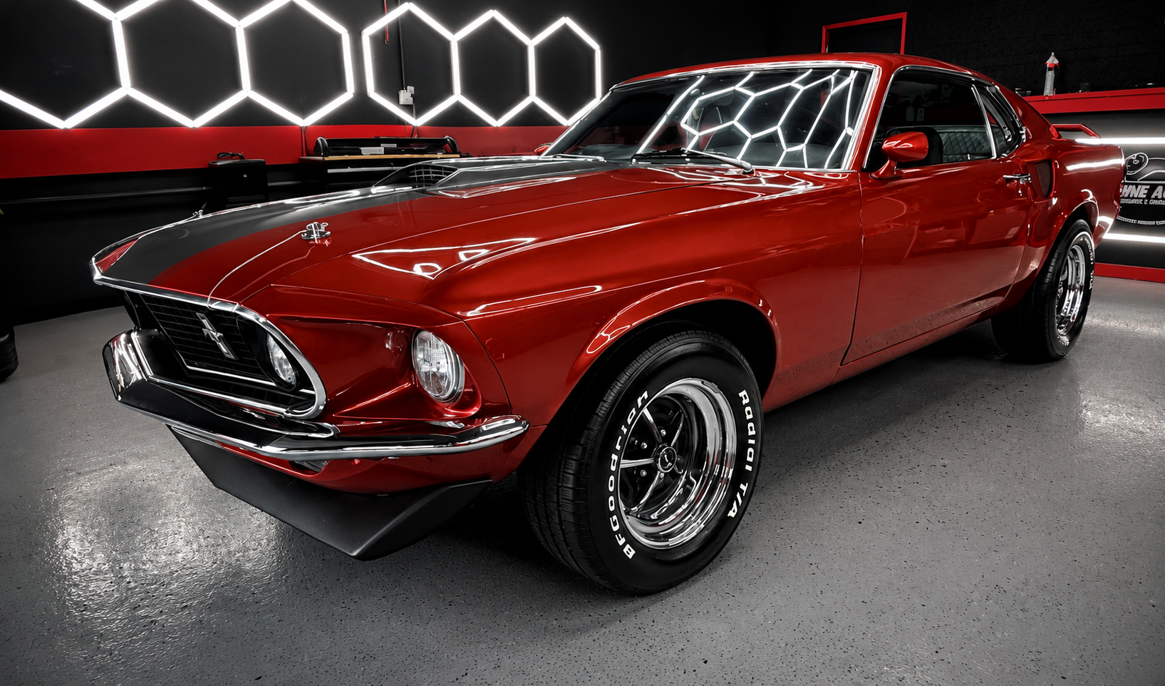 Classic Ford Mustang showcasing the professional exterior detailing results and attention to detail provided by Shine Again Auto Detailing & Ceramic Coating in Newnan, GA
