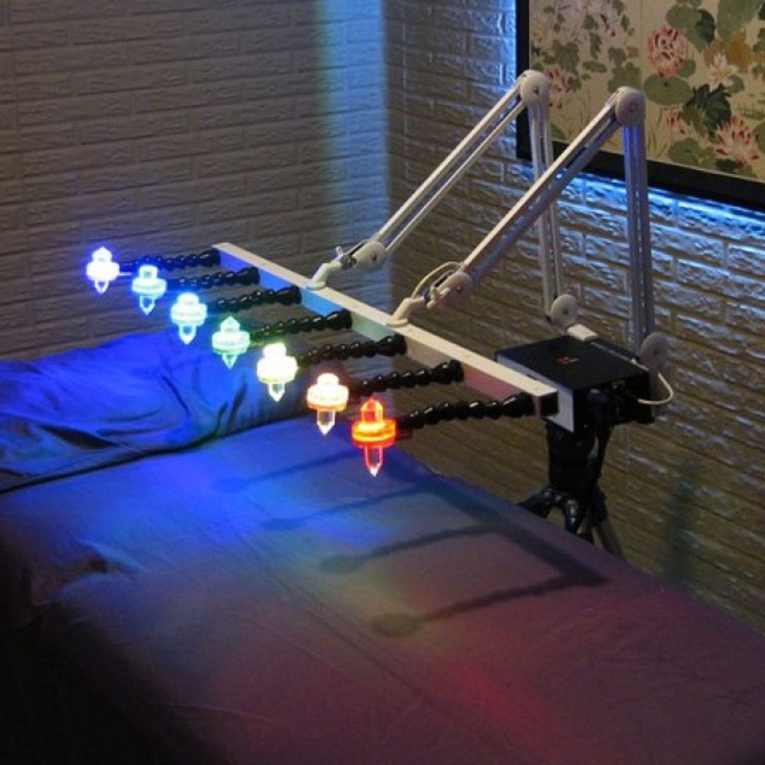 A crystal light be with Chakra lights in Dena Gould's denver office for Light of Mine LLC 