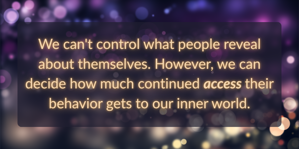 a quote from Dena Gould over a dark bokeh background