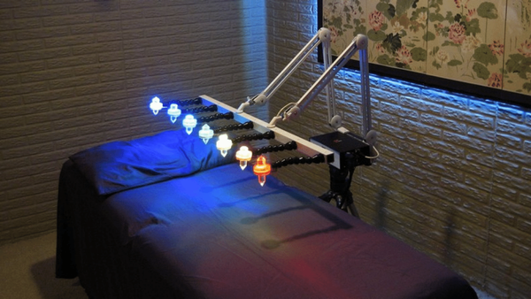 crystal light healing bed in energy healing office for light of mine