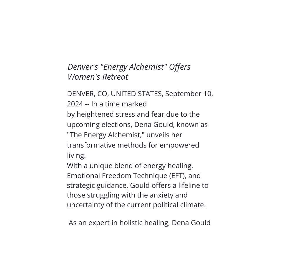 Press release about a women's retreat in Denver, CO, in September 2024, by