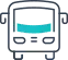 White outlined bus with aqua colored window. | Quality Car & Truck Repair 