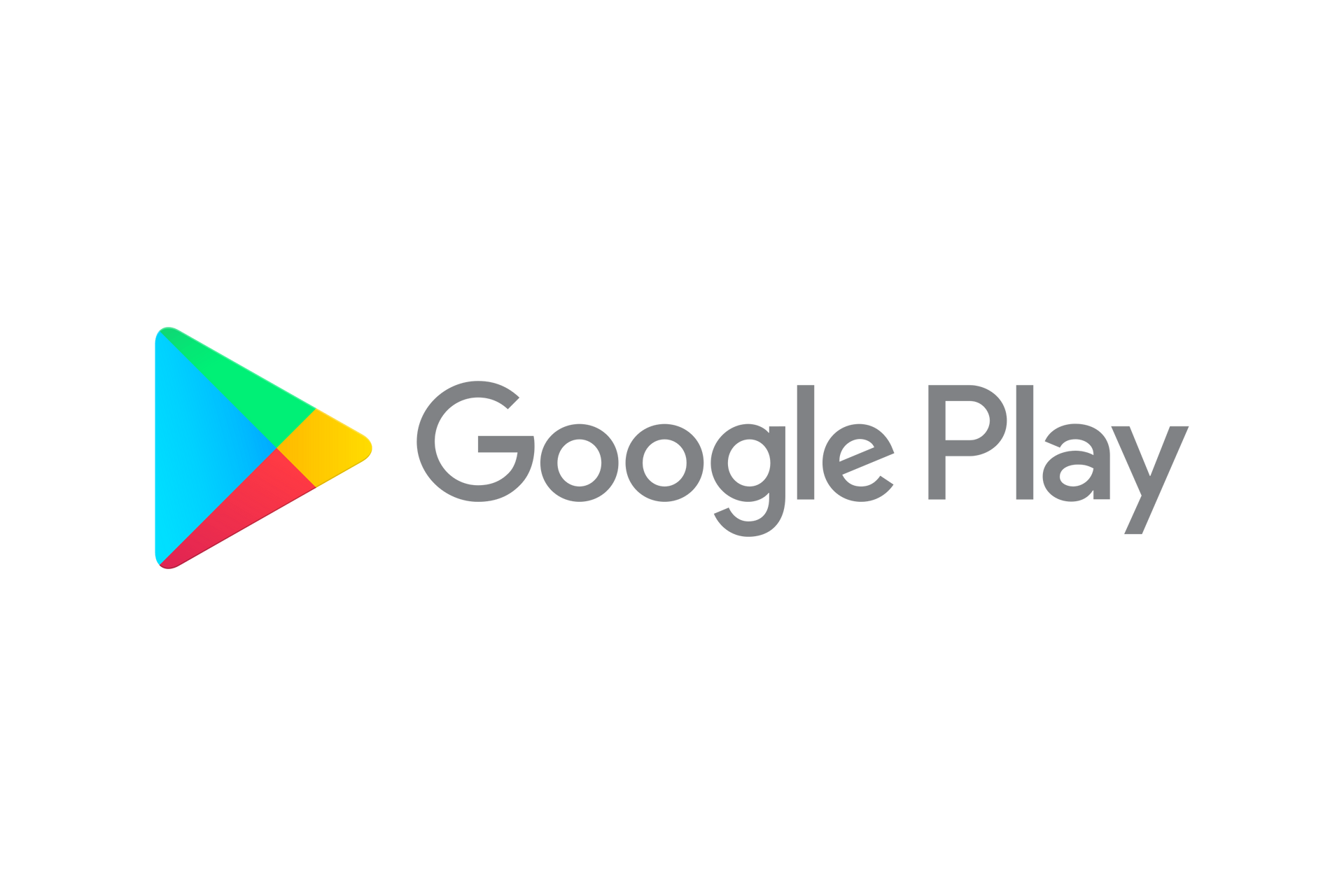 The google play logo is on a white background.
