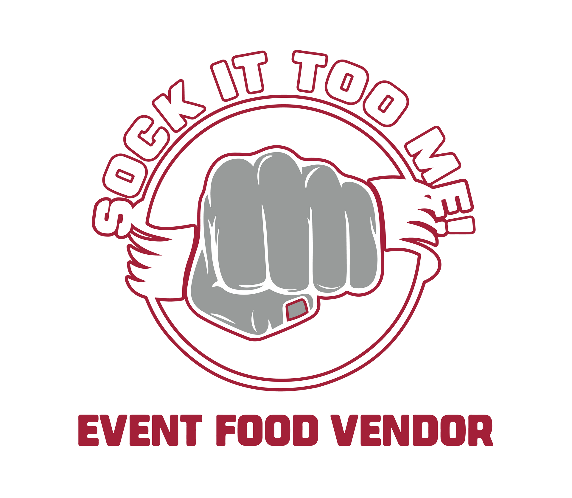 Sock It Too Me Event Food Vendor A logo for a food vendor called sock it too me