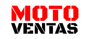 Logotipo con “MOTO” en rojo y “VENTAS” en fuente stencil negra sobre fondo blanco.