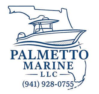 Palmetto Marine LLC logo with Florida outline, boat graphic, and phone number (941) 928-0755