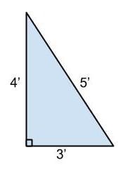 A picture of a triangle with the numbers 4 , 5 , and 3 on it.