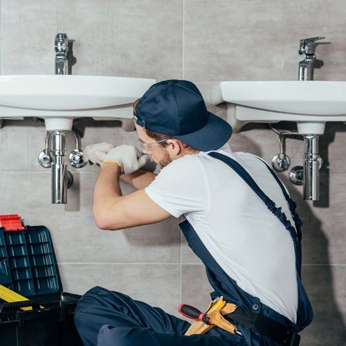 Installing New Sink — Mornington Peninsula — CB Plumbing Group Installing New Sink — Mornington Peninsula — CB Plumbing Group