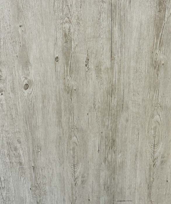Weathered light gray wood plank texture with knots and vertical grain.