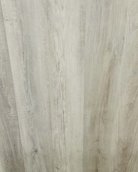 Light gray wood-grain plank surface with vertical streaks and subtle weathered texture