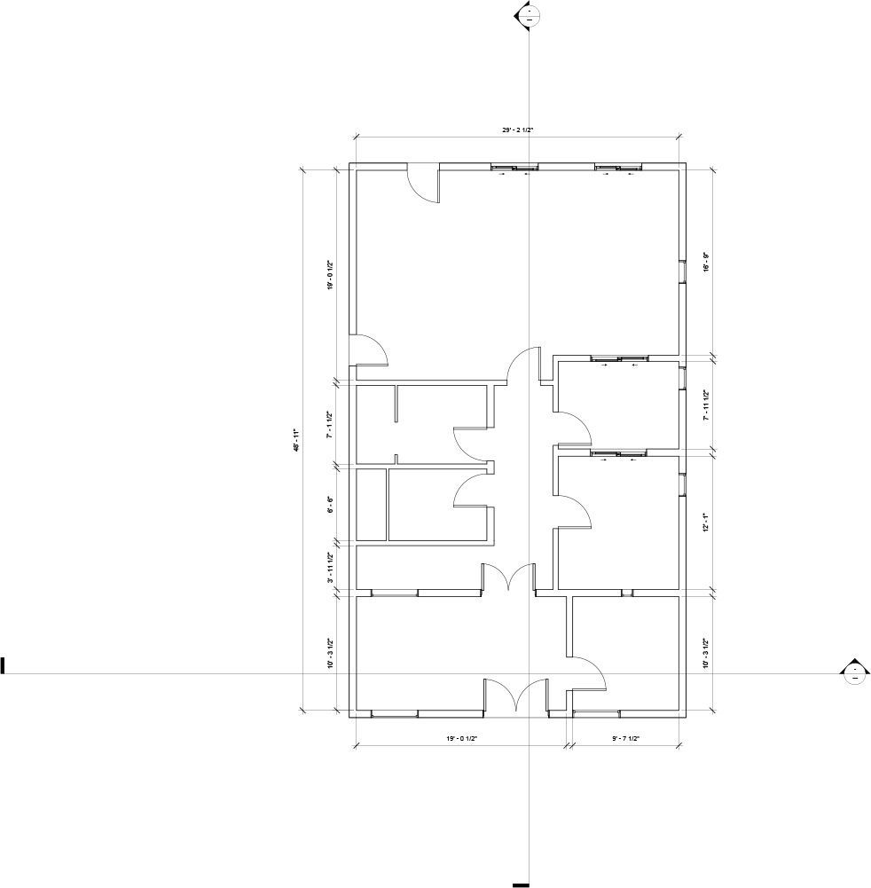 Black-and-white architectural floor plan of a small apartment layout with labeled rooms and dimensions