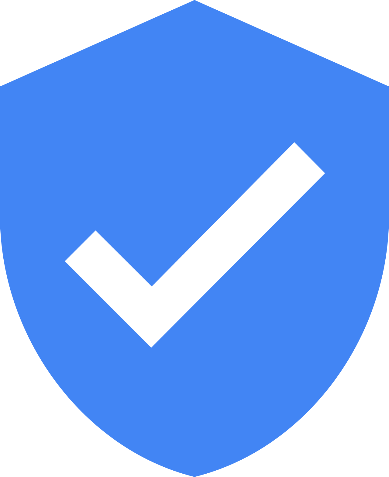 Blue shield icon with a white checkmark