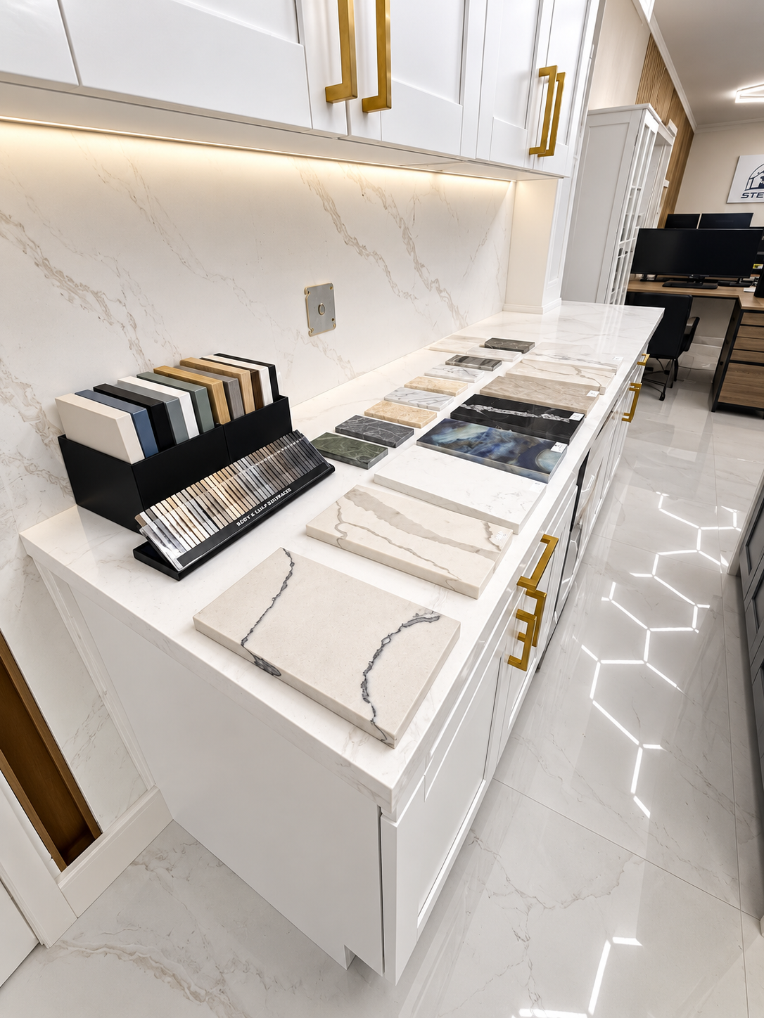 Countertop tile and finish samples at Fort Lauderdale design center