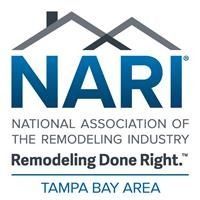 Wide view of the Step Up remodeling Design Center in Tampa with tile and flooring displays