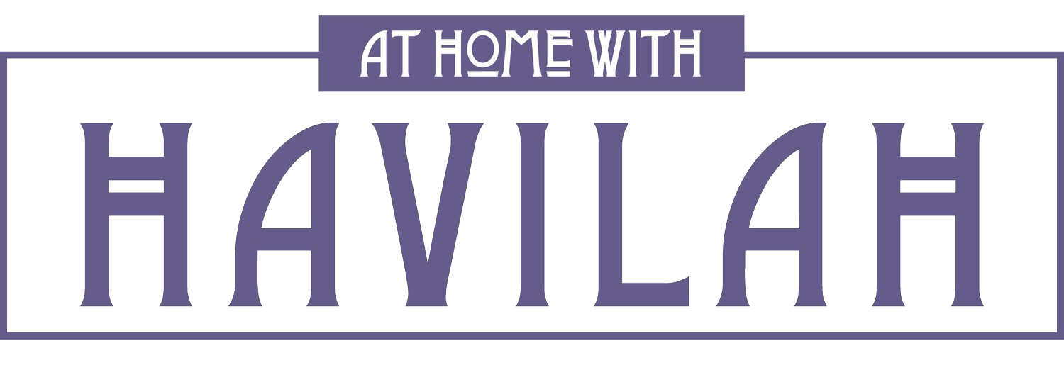 "At Home With Havilah" logo in purple, within a rectangle frame.