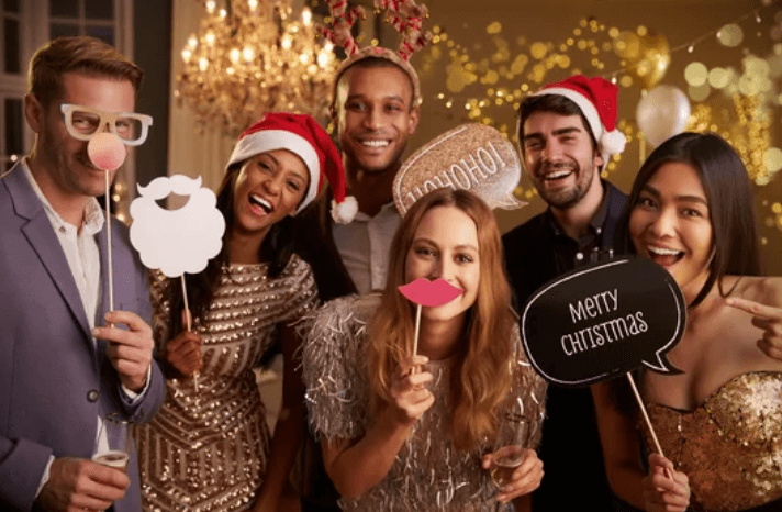 Christmas themed photo booth rental