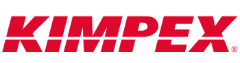 Logo « KIMPEX » rouge sur fond blanc. Le « X » porte le symbole de marque déposée.