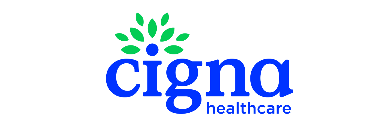 A blue and green logo for cigna healthcare