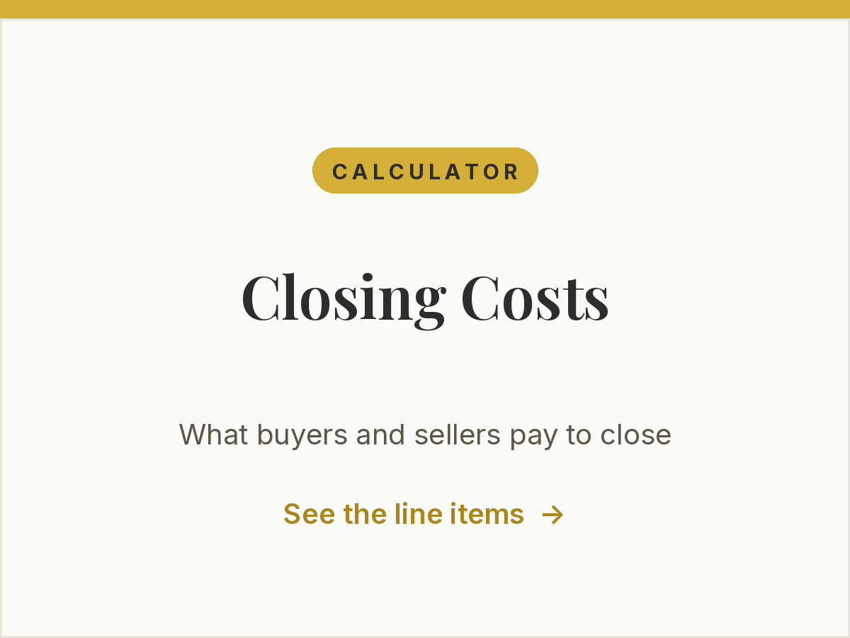 Free closing cost calculator for buyers and sellers