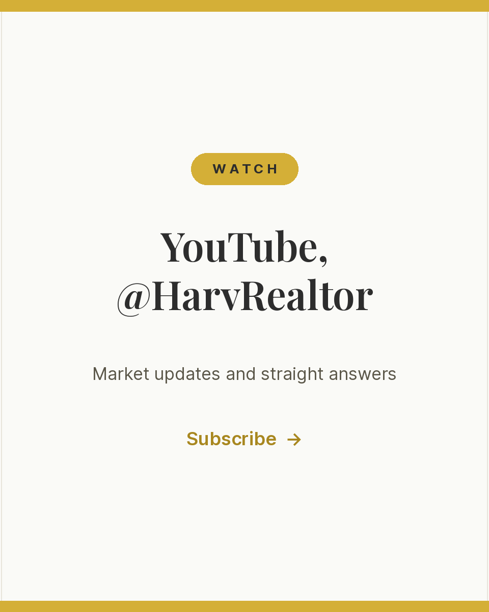 HarvRealtor on YouTube, market updates and straight answers