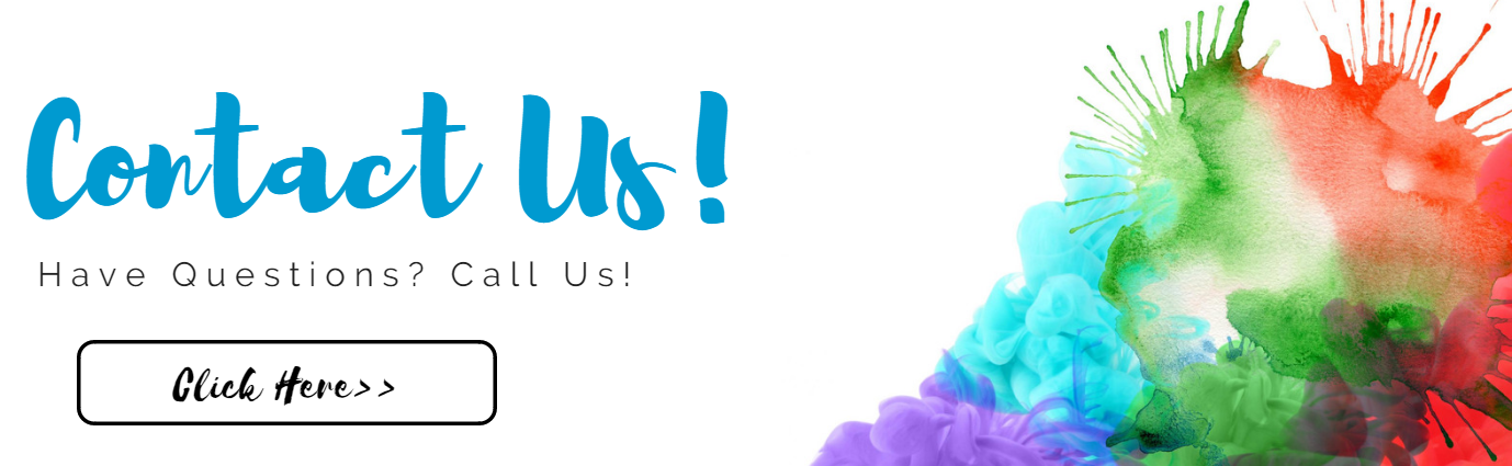 Contact us banner with colorful paint splash and a “Get in touch” button