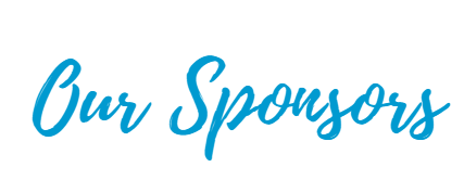 Blue script text reading “Our Sponsors” on a white background