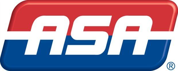 ASA logo in white on red and blue rounded background
