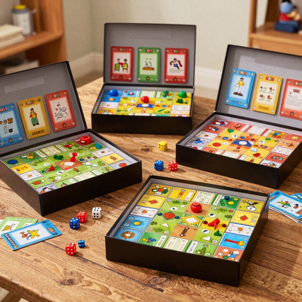 Juegos de mesa abiertos en mesa