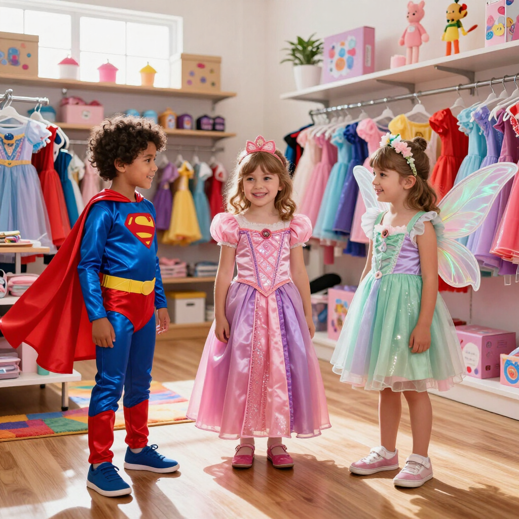 Niños con disfraces coloridos