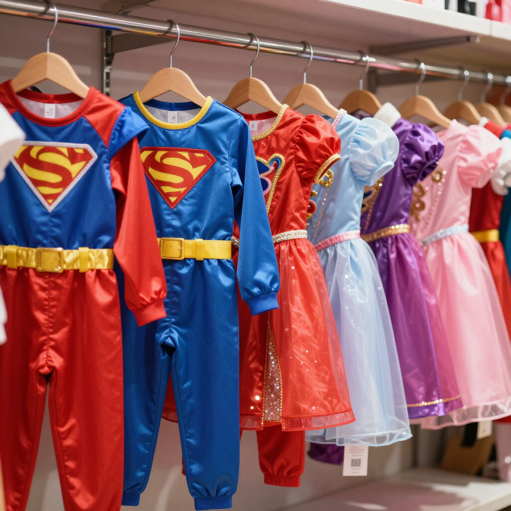 Disfraces infantiles en perchero