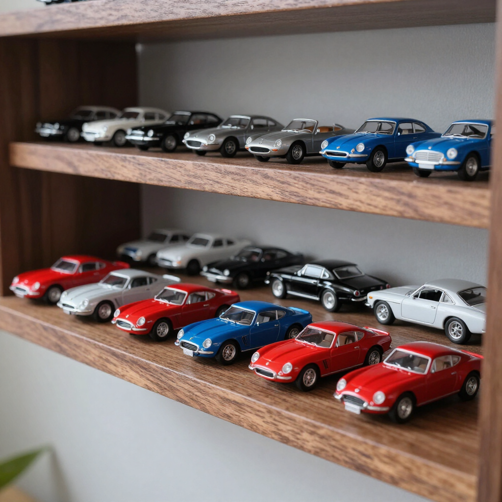 Autos de colección en exhibidor
