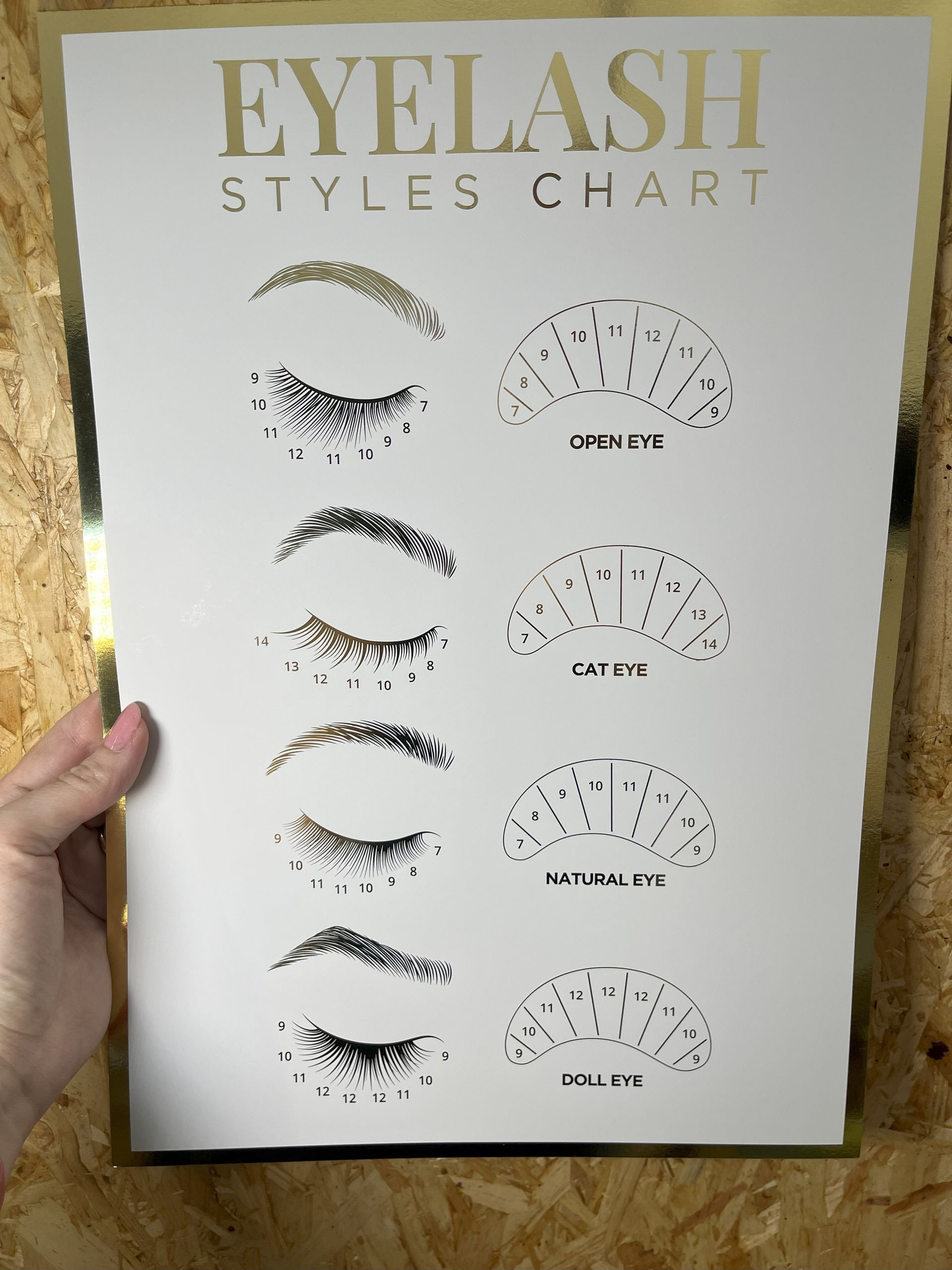 A3 Foiled Eyelash Styles Chart
