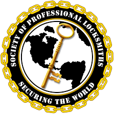 A logo for the society of professional locksmiths