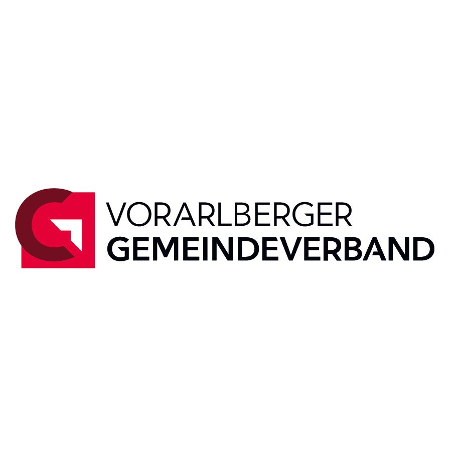 The logo for vorarlberger gemeindeverband is red and black.