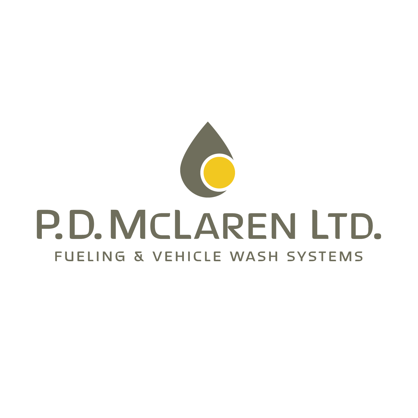 Logo for P.D. McLaren LTD. features a teardrop shape with a yellow circle, text 