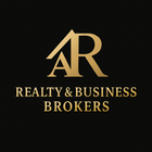 Gold logo on black background: "AR" initials with house icon, "REALTY & BUSINESS BROKERS" below.