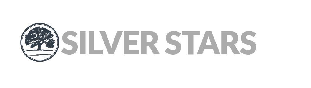 Silver Stars logo with a circular star emblem and gray text on a white background