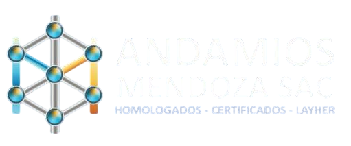 Logotipo molecular azul y naranja con texto tenue que dice “Homologados - Certificados - Layher”
