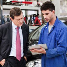 Technician Talking To A Customer Car Maintenance — Kingsley, MI — BC Transmission Technician Talking To A Customer Car Maintenance — Kingsley, MI — BC Transmission